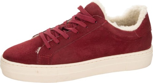 Sneaker met mooi imitatievacht Studio W Rood