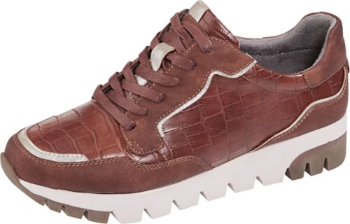 Sneaker met chic krokoreliëf Liva Loop Cognac