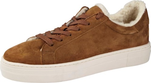 Sneaker met mooi imitatievacht Studio W Cognac