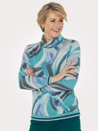 Trui met scheerwol districk Lila/Mint