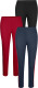 Leggings per 3 met paspels opzij Harmony Zwart/Rood/Marine