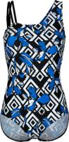 Badpak in modieus model maritim Zwart/Wit/Royal blue