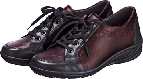Veterschoen met trendy siernaden Semler Zwart/Bordeaux