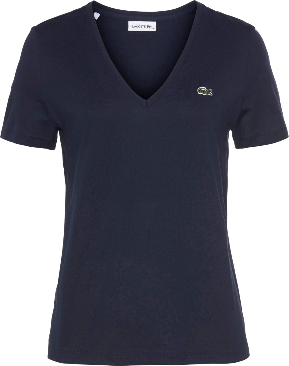 Lacoste T-shirt met logopatch op borsthoogte
