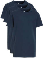 WE Fashion T-shirt - set van 3 donkerblauw