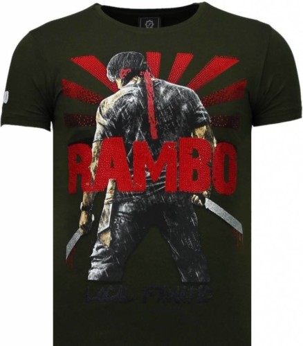 T-shirt Korte Mouw Local Fanatic  Rambo Shine Rhinestone