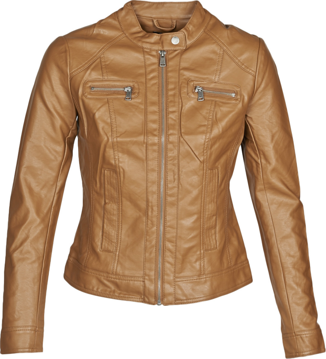 Only imitatieleren bikerjack Bandit bruin