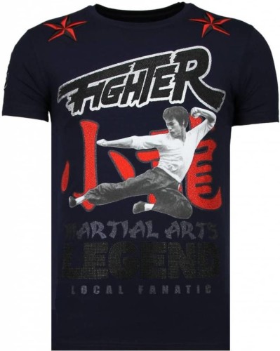 T-shirt Korte Mouw Local Fanatic  Fighter Legend Rhinestone