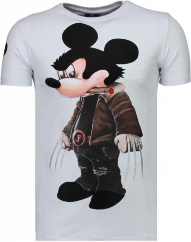 T-shirt Korte Mouw Local Fanatic  Bad Mouse Rhinestone