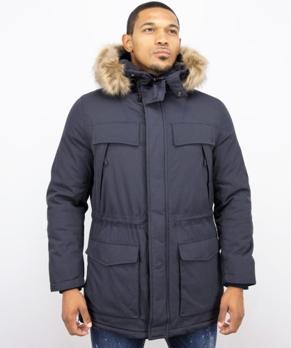 Parka Jas Enos  Lange Parka Jas Faux Bontkraag