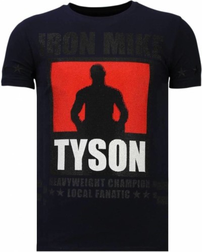 T-shirt Korte Mouw Local Fanatic  Iron Mike Tyson Rhinestone