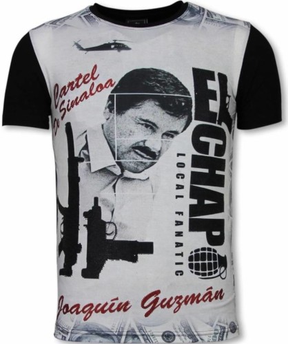 T-shirt Korte Mouw Local Fanatic  El Chapo Digital Rhinestone