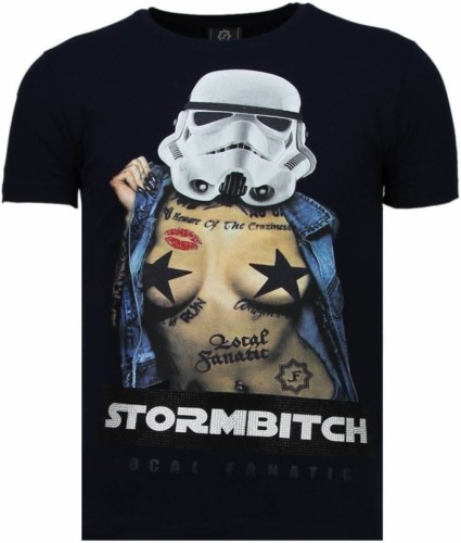 T-shirt Korte Mouw Local Fanatic  Stormbitch Rhinestone