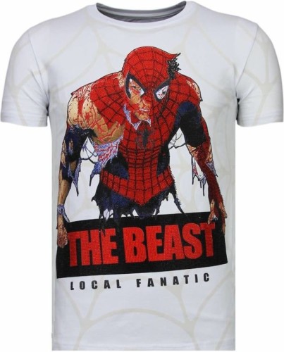 T-shirt Korte Mouw Local Fanatic  The Beast Spider Rhinestone