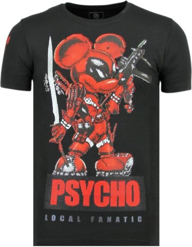 T-shirt Korte Mouw Local Fanatic  Psycho Mouse Bedrukte Z