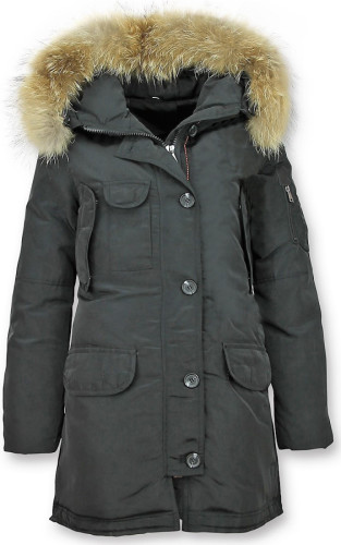 Parka Jas Gentile Bellini  Lange Parka Winterjas Bontkraag