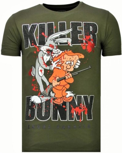 T-shirt Korte Mouw Local Fanatic  Killer Bunny Rhinestone