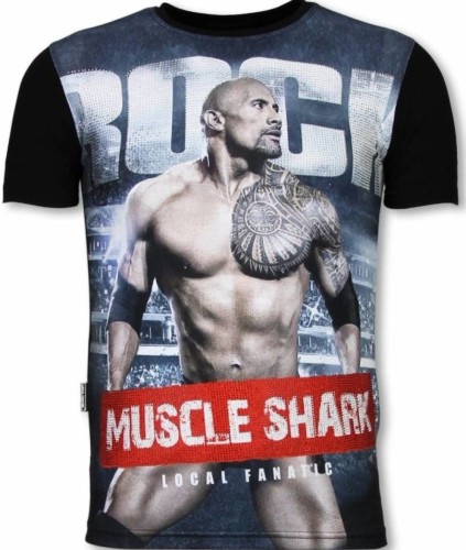 T-shirt Korte Mouw Local Fanatic  Muscle Shark Rock Digital