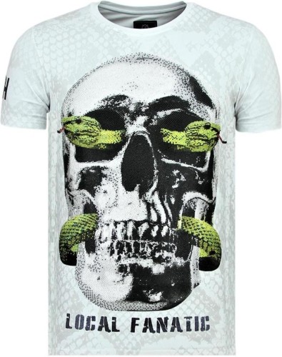 T-shirt Korte Mouw Local Fanatic  Skull Snake Strakke W