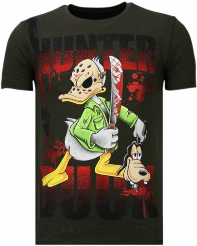 T-shirt Korte Mouw Local Fanatic  Hunter Duck Rhinestone