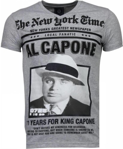T-shirt Korte Mouw Local Fanatic  Al Capone Rhinestone