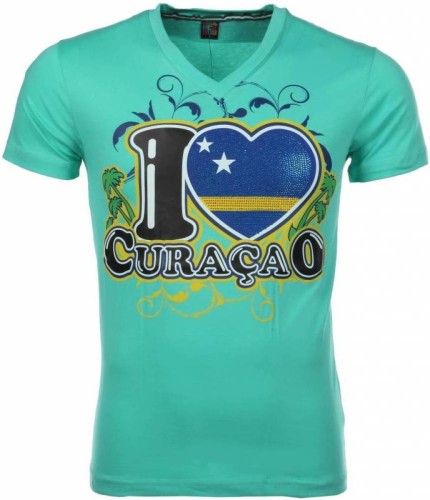 T-shirt Korte Mouw Local Fanatic  I Love Curacao