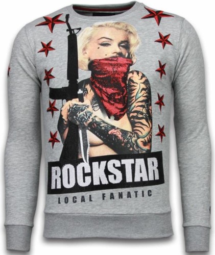 Sweater Local Fanatic  Marilyn Rockstar Rhinestone