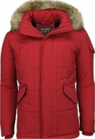 Parka Jas Beluomo  Rode Winterjas Grote Bontkraag