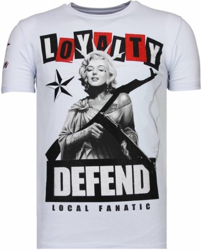 T-shirt Korte Mouw Local Fanatic  Loyalty Marilyn Rhinestone