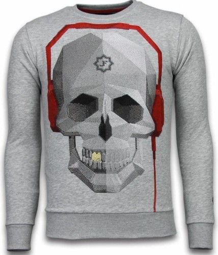 Sweater Local Fanatic  Skull Beat Rhinestone