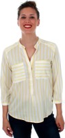 Overhemd VERO MODA  10188642 VMERIKA STRIPE 3/4 SHIRT E10 COLOR SNOW WHITE YARROW