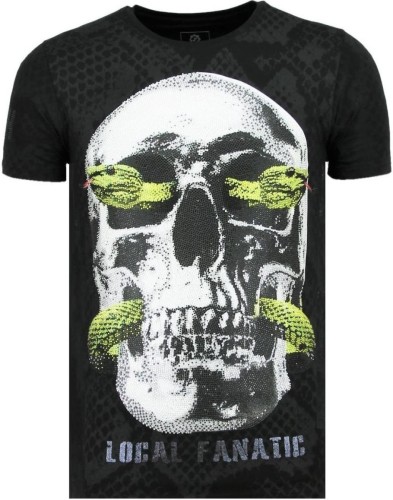 T-shirt Korte Mouw Local Fanatic  Skull Snake Vette Z