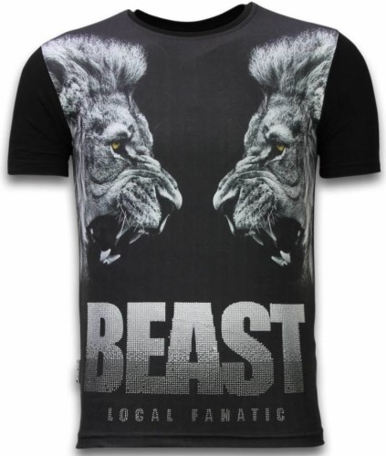 T-shirt Korte Mouw Local Fanatic  Beast Digital Rhinestone