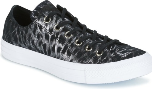 Lage Sneakers Converse  CHUCK TAYLOR ALL STAR SHIMMER SUEDE OX BLACK/BLACK/WHITE