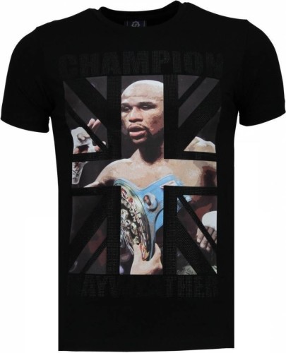 T-shirt Korte Mouw Local Fanatic  Mayweather Rhinestone