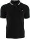 Fred Perry slim fit polo met contrastbies donkerblauw