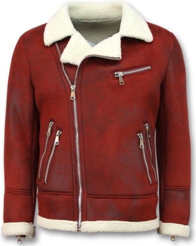 Leren Jas Tony Backer  Imitatie Bontjas Lammy Coat