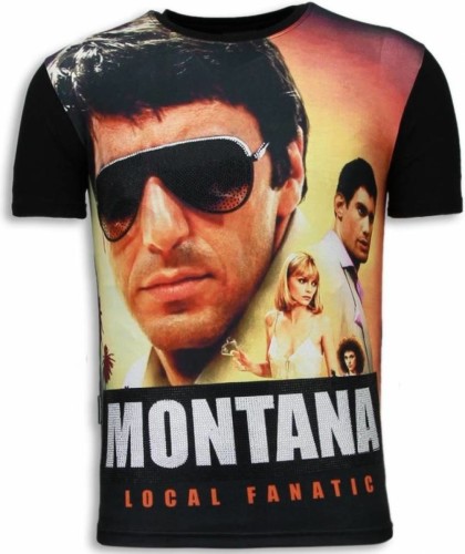 T-shirt Korte Mouw Local Fanatic  Tony Montana Digital Rhinestone