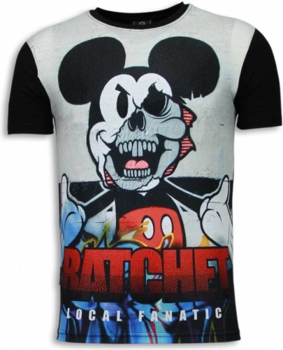 T-shirt Korte Mouw Local Fanatic  Ratchet Mickey Digital Rhinestone