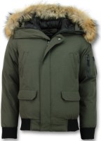 Parka Jas Enos  Korte Winterjas Army Bontkraag