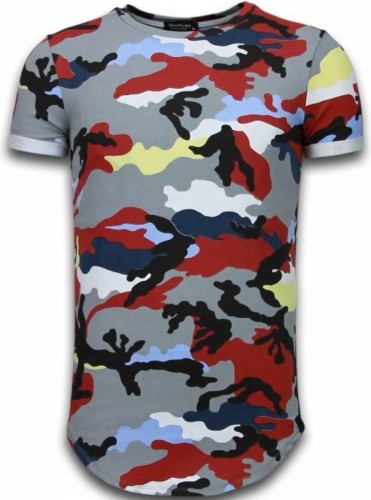 T-shirt Korte Mouw Tony Backer  Known Camouflage Long Fi Army