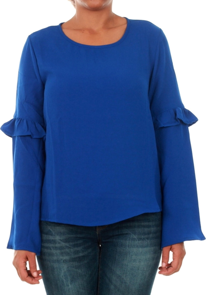 T-Shirt Lange Mouw Only  15144539 ONLJUNA FRILL L/S TOP WVN SURF THE WEB