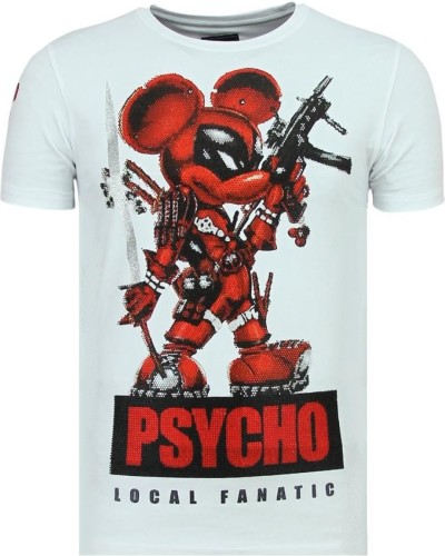 T-shirt Korte Mouw Local Fanatic  Psycho Mouse Leuke W