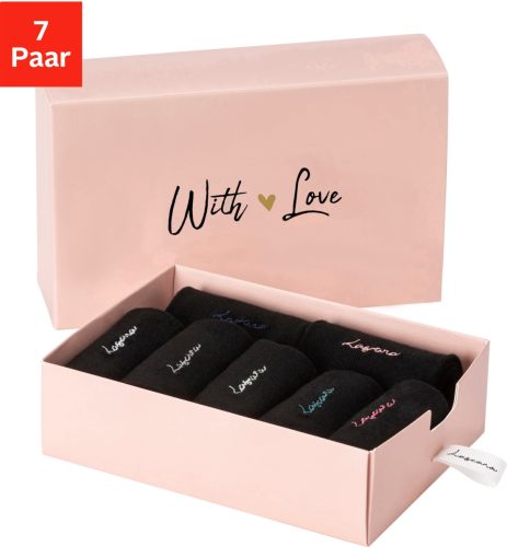 Lascana Basic sokken met hoogwaardig logoborduursel (box, 7 paar)