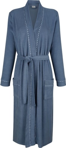 Badjas met gestreepte paspels voor Harmony Blauw