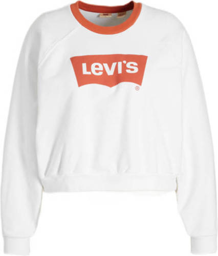 Levi's Plus sweater Vintage Raglan met logo wit