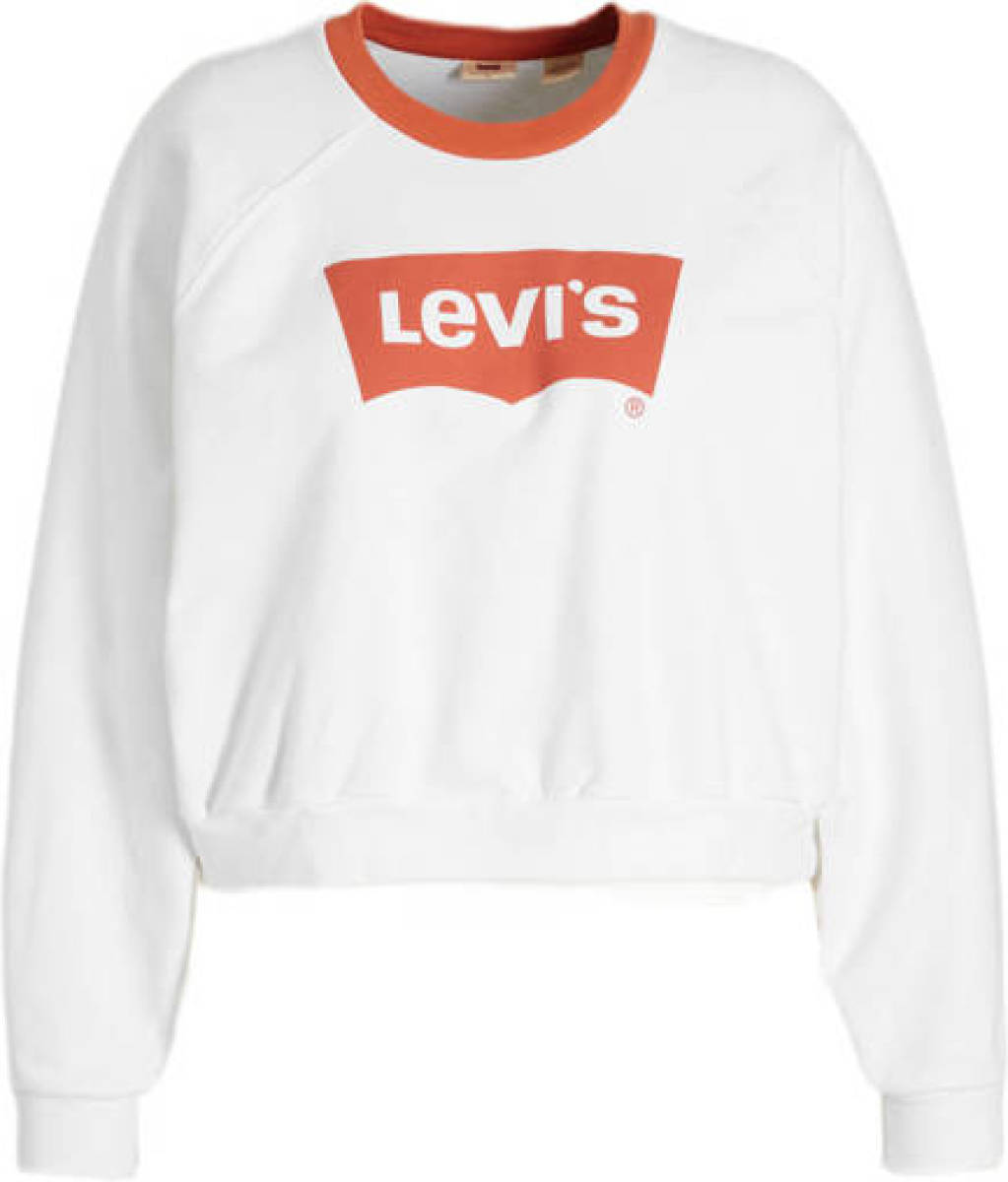 Levi's Plus sweater Vintage Raglan met logo wit