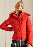 Superdry Winterjack afneembare capuchon met rijgkoord en beleg van imitatiebont