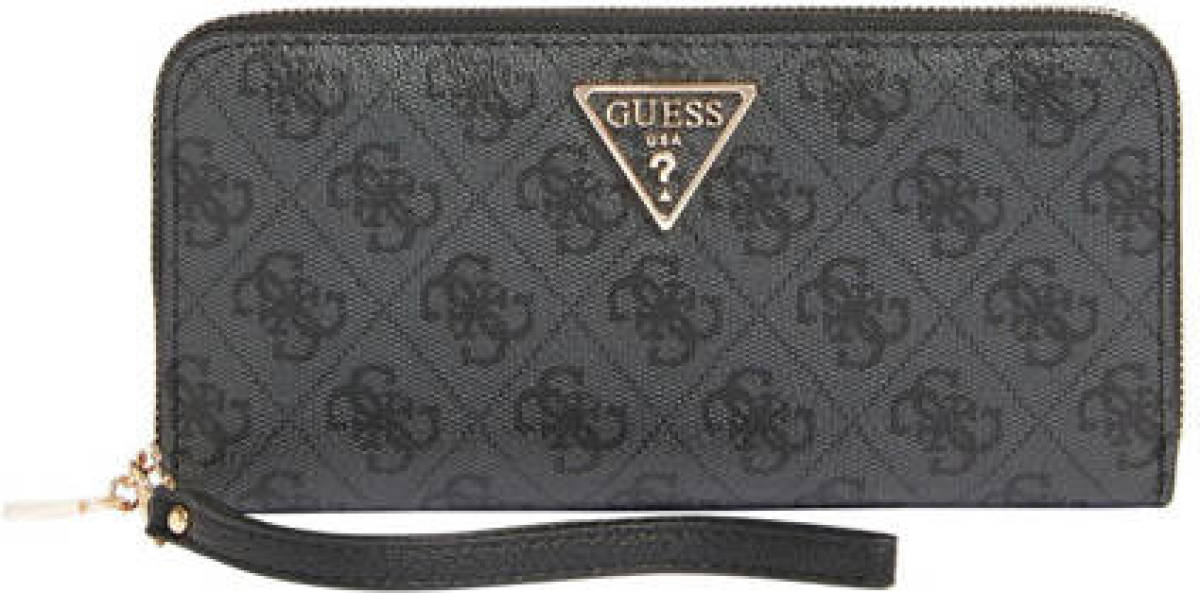 Guess portemonnee Laurel met logoprint zwart