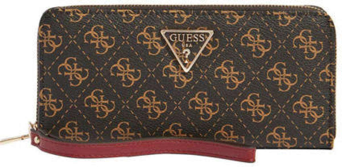Guess portemonnee Laurel met logoprint bruin